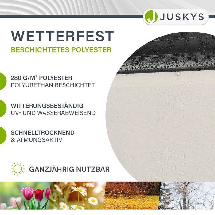 Jaluzea Retractabilă cu Braț Articulat Juskys 300x250 cm (Bej, Protecție UV40+)
