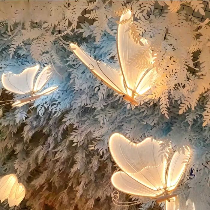 Set 2 fluturi decorativi LED pentru evenimente lumina calda