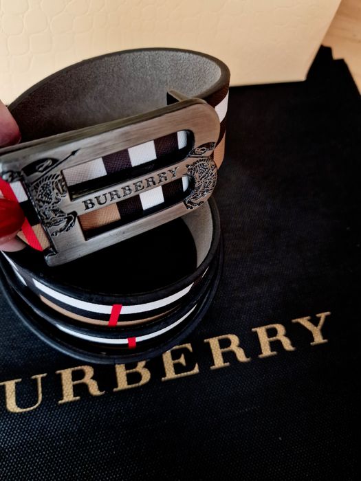 Curea Burbbery logo metalic, import Italia