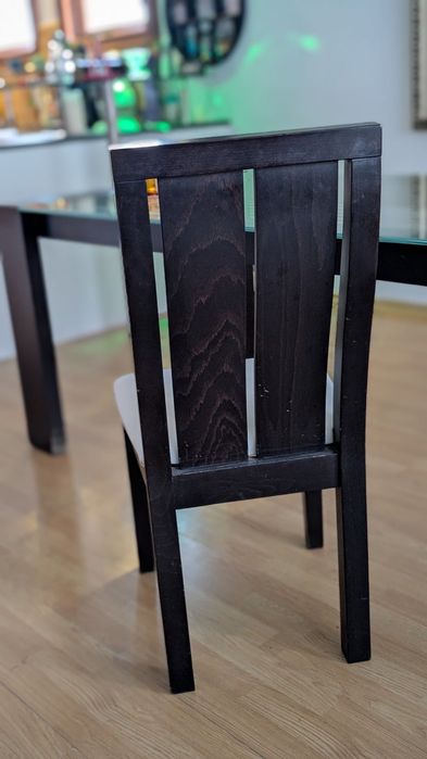 Стъклена трапезна маса с 6 стола