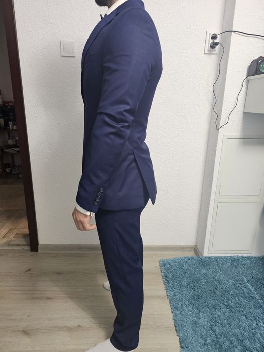 Модерен Кралско Син Костюм "Slim Fit" (Разм. 46) ПЪЛЕН КОМПЛЕКТ