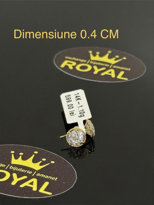 Bijuteria ROYAL : Cercei AUR 14K NOU / 1.10 GR