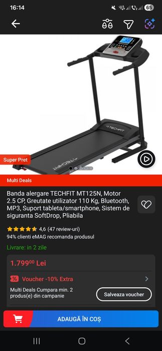 Vând banda de alergat.