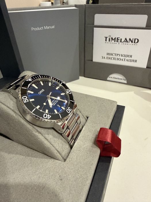 Oris Aquis 43.5 Blue Dial Full Set / Timeland“,