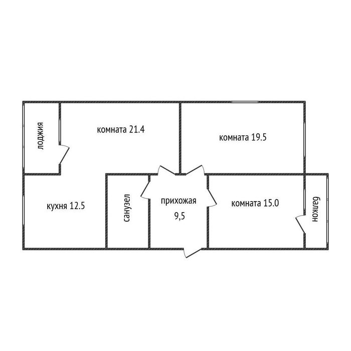 3-х комнатная Наурыз