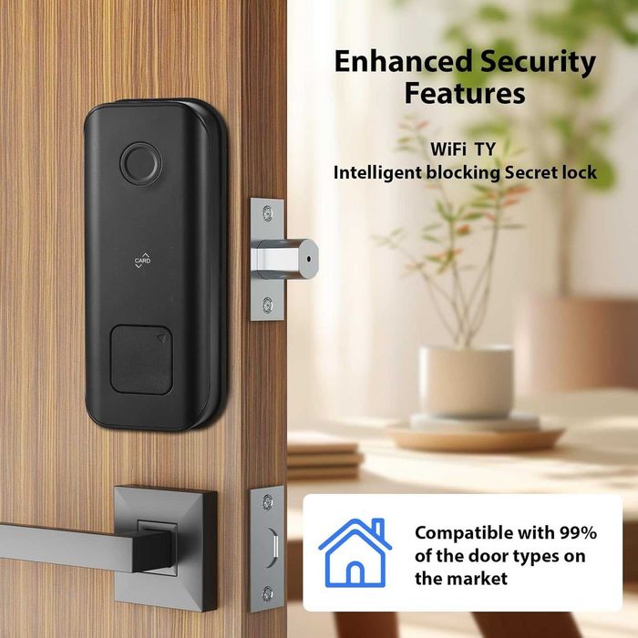 Splenssy Smart Lock WiFi сензорен екран с 5 метода за отключване