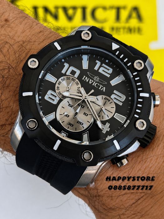 INVICTA Diver Black/Silver 52 mm, Инвикта нов мъжки часовник