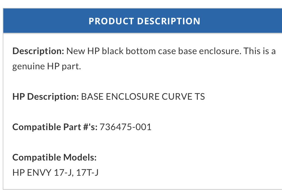 Корпус ноутбука HP 17” оригинал