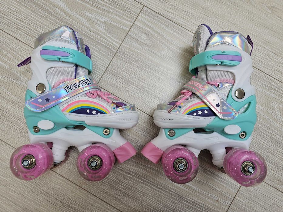 Role 26-30 reglabile copii roti luminoase silicon rulmenti ABEC7 fete