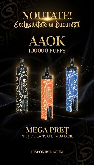 Vape Shisha Aaok 100000 k pufuri ,nou In Bucuresti, sunet narghilea