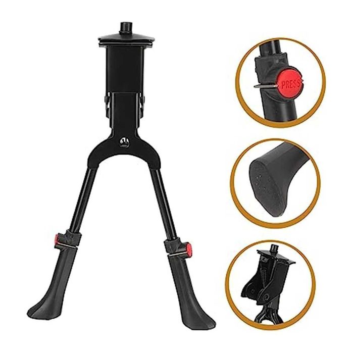 Двойна централна стойка за велосипед WAG, Степенка, Регулилуема, Черна