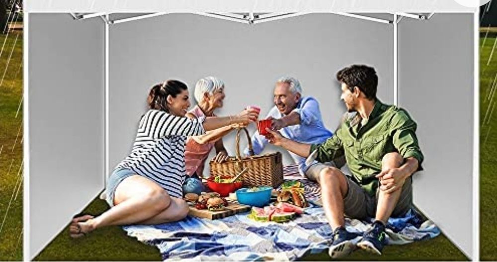 Pavilion alb cu 2 pereți laterali albi