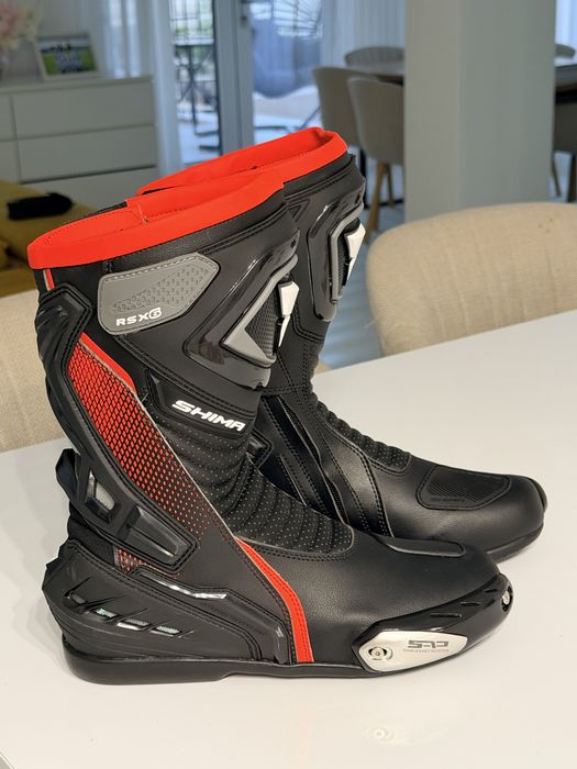 Ghete moto Shima RSX-6 red fluo