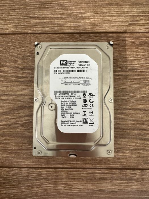 Hard Disk (HDD), 250 GB, WD, 3,5 inch