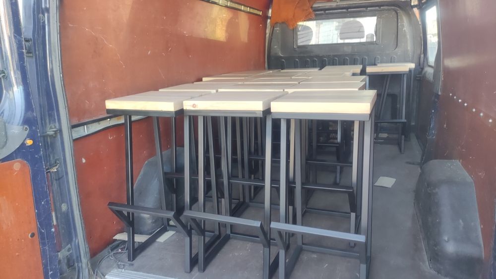 Бар столове масив и желязо