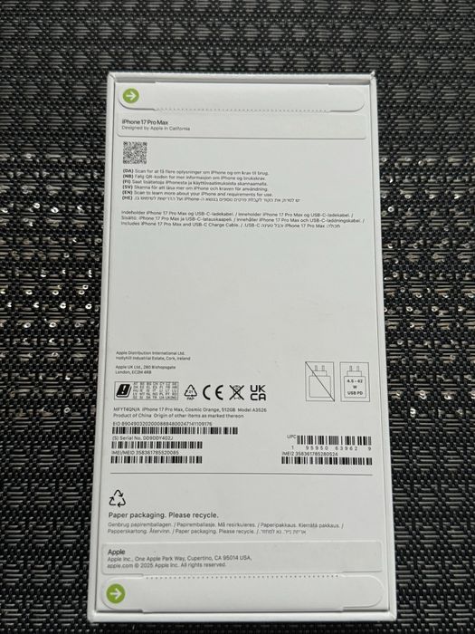 Iphone 17 Pro Max, cosmic orange, 512 GB