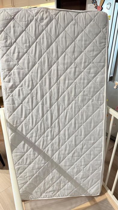 Patut Ikea Gulliver alb 60x120 cm si saltea de cocos 12 cm