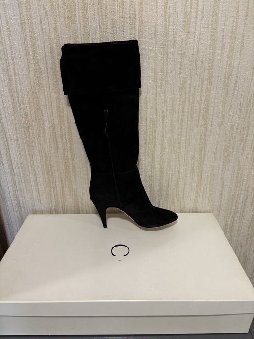 Сапоги замшевые высокие