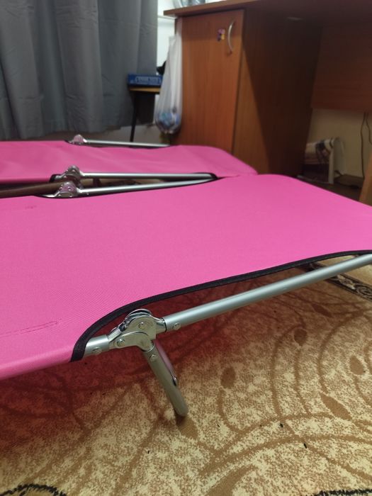 Сгъваеми шезлонги, стомана и текстил