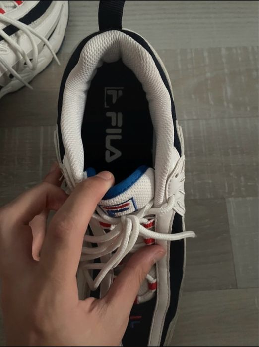 Adidasi Fila albi si albastri