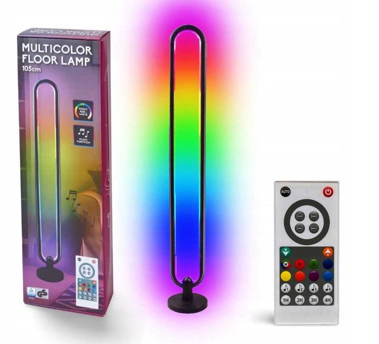 RGB LED Светеща лампа 105см Динамична промяна на цвета Дистанционно