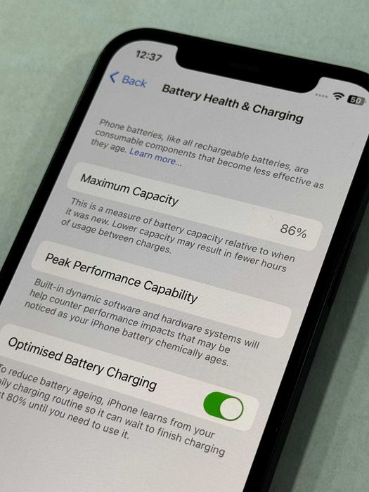 iPhone 12 86%  Battery