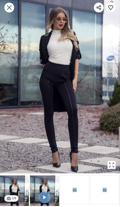 Alessa еластичен черен панталон