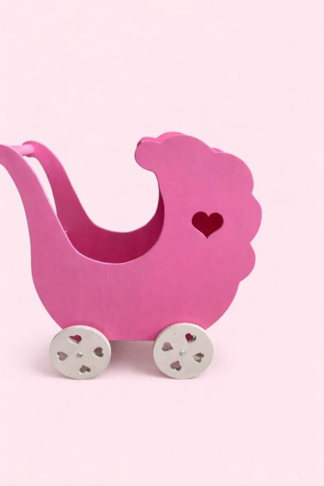 Деревянная игрушечная коляска для кукол