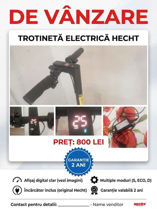 De vandzare trotineta electrica hecht