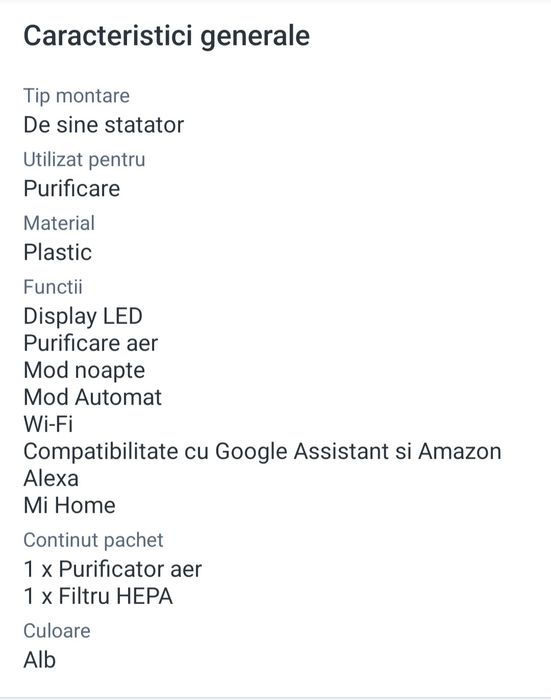 Purificator de aer Xiaomi Mi Air 3C