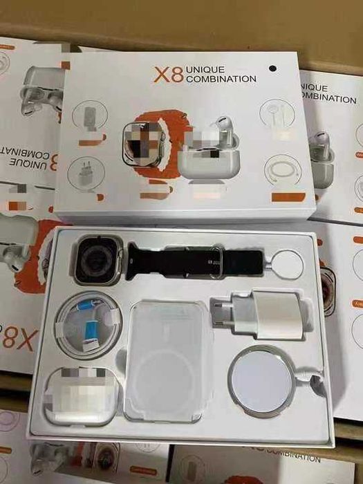 Смарт Часовник 6В1 комплект със Слушалки, Външна батерия, Адаптер Fast