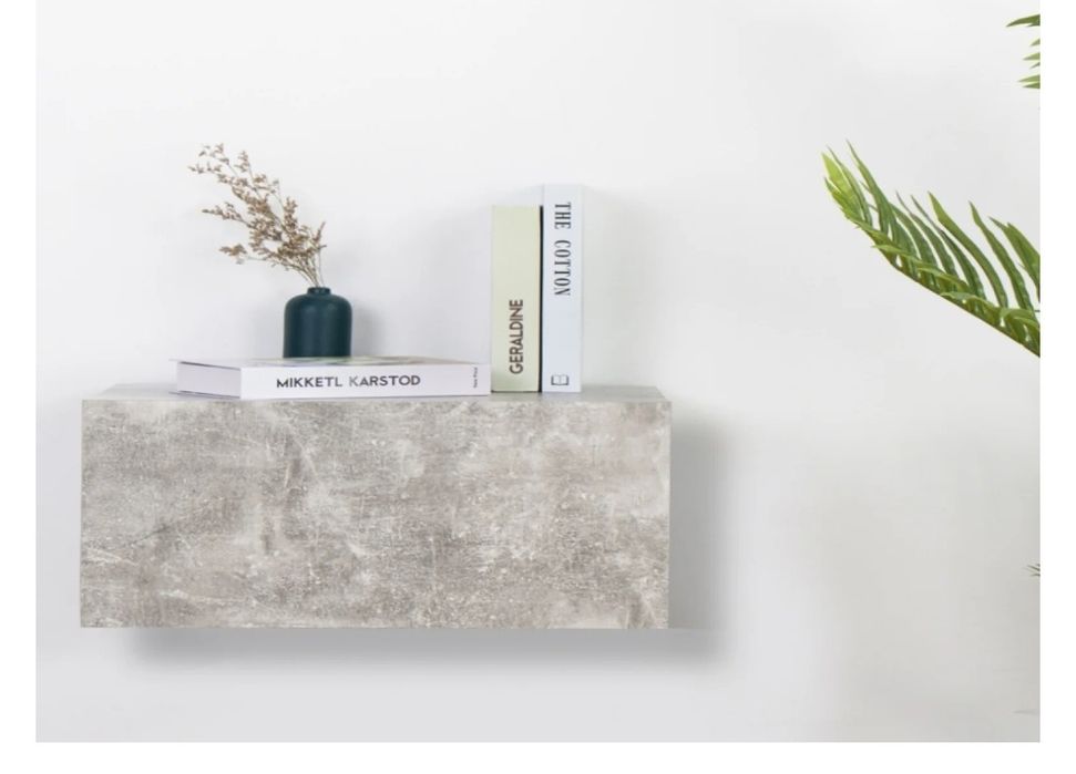 Нощно шкафче висящ дизайн с чекмедже ширина 50 см  цвят светъл дъб