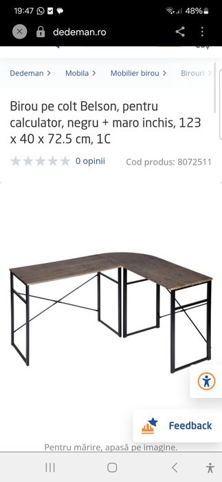 Birou pe colt maro inchis
