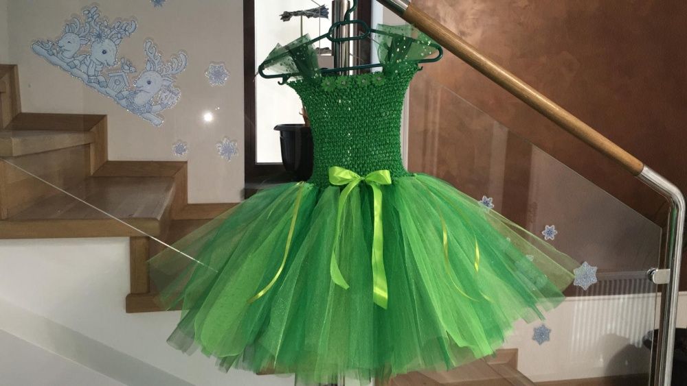 Rochita TUTU Clopotica TinkerBell frunze Zana Naturii Padurii serbare