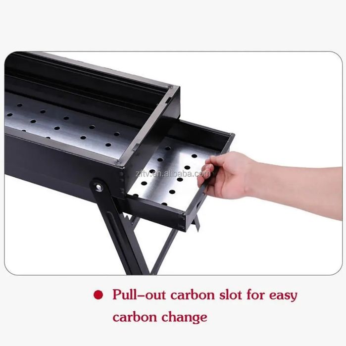 Складной металлический мангал-гриль для шашлыка и барбекю