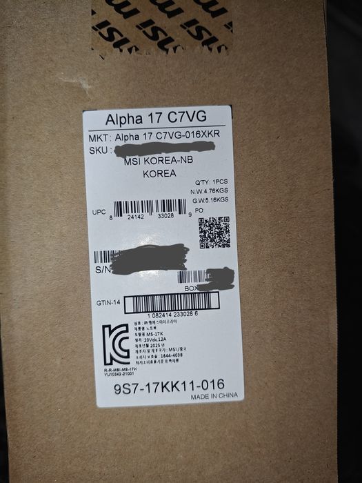 MSI Alpha 17 RTX 4070 + Ryzen 9 7945HX 2k 240Hz 16/1Tb