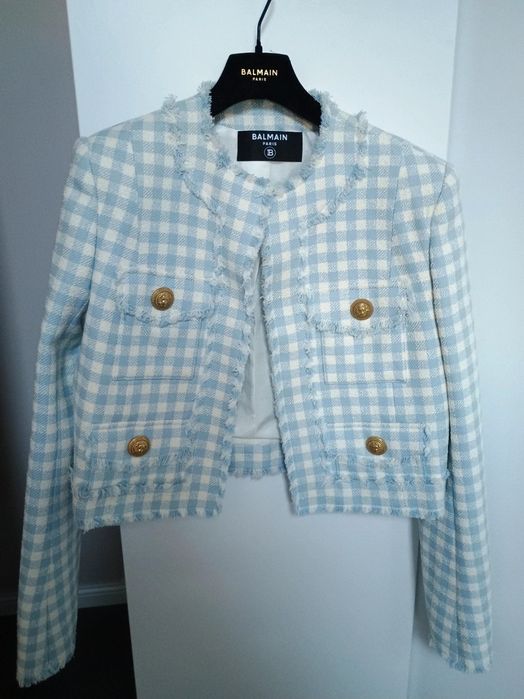 Geaca sacou Balmain tweed originala, impecabila, maimea 40