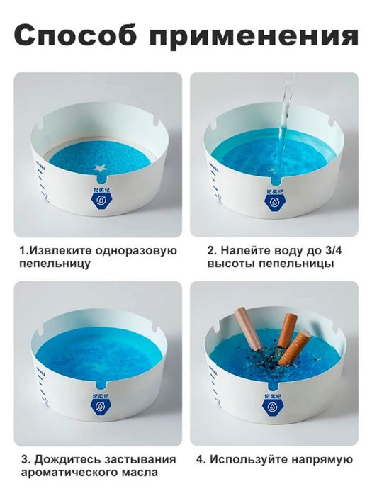 Одноразовая пепельница с абсорбирующим гелем