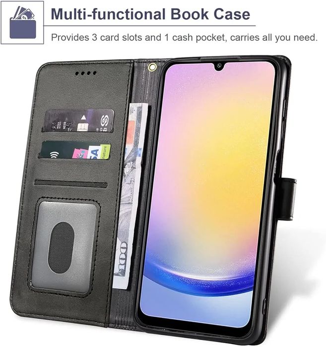 Husa portofel Samsung Galaxy A25 5G + folie de sticla securizata