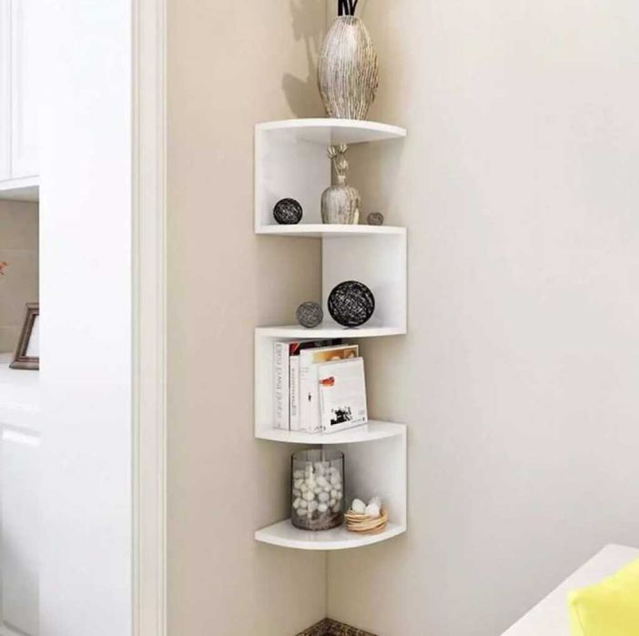 Ъглова етажерка за съхранение с 5 рафта