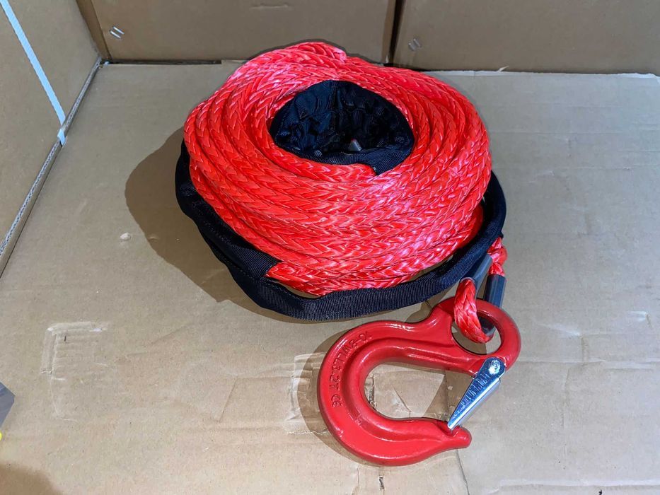 Cablu sufa coarda troliu auto sintetic 28mx8mm cu carlig inclus