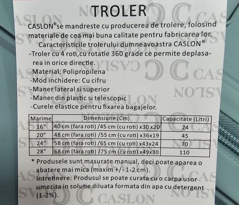 NOU Troler 75cm, polipropilenă 100%