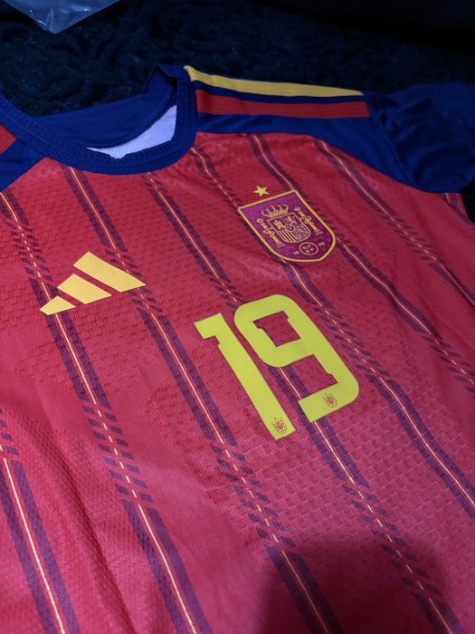 Футболна тениска на Испания с име и номер 19 Ламин Ямал