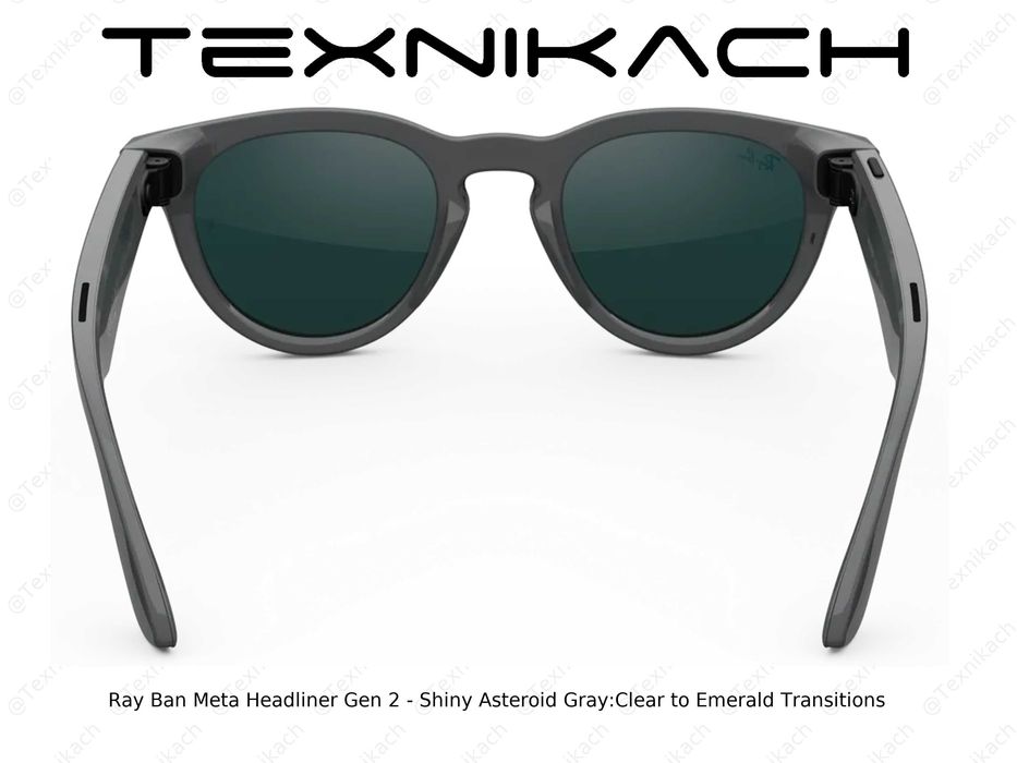 Ray Ban Meta Headliner Gen 2 - Shiny Asteroid Gray/Clear to Emerald!!!