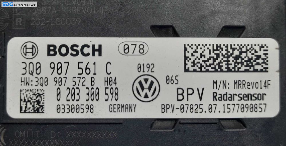 Distronic Radar Skoda Superb 3 2015 - Prezent Cod 3Q0907561C [N0080]