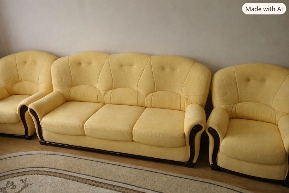Canapea extensibilq cu doua fotolii