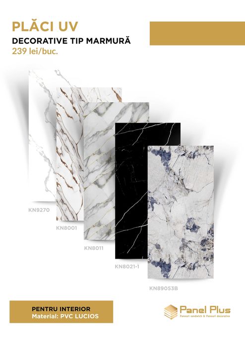 Panouri Decorative Premium - Marmură, Riflaj, Lemn și Autocolante