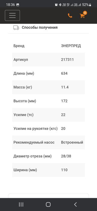 Гидро ножницы для резки арматуры