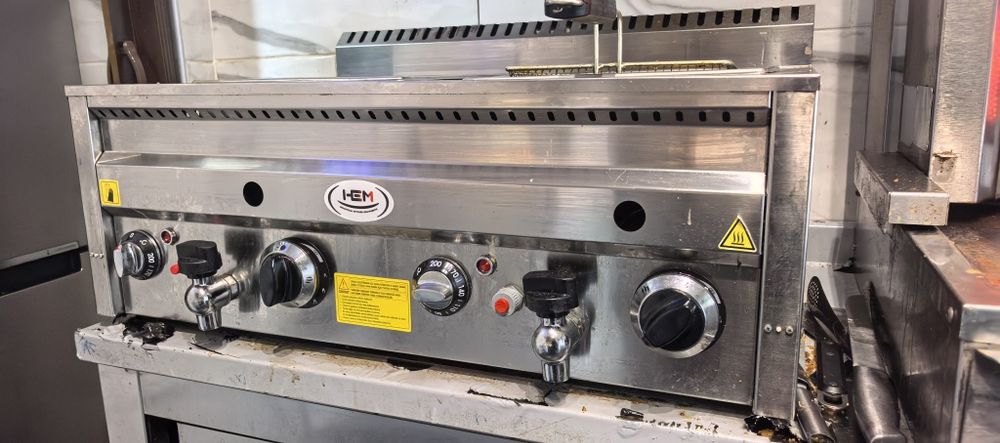 Friteuza Profesionala Gaz 8+8L INOX / Termostat /Robinet Scurgere_NOUA