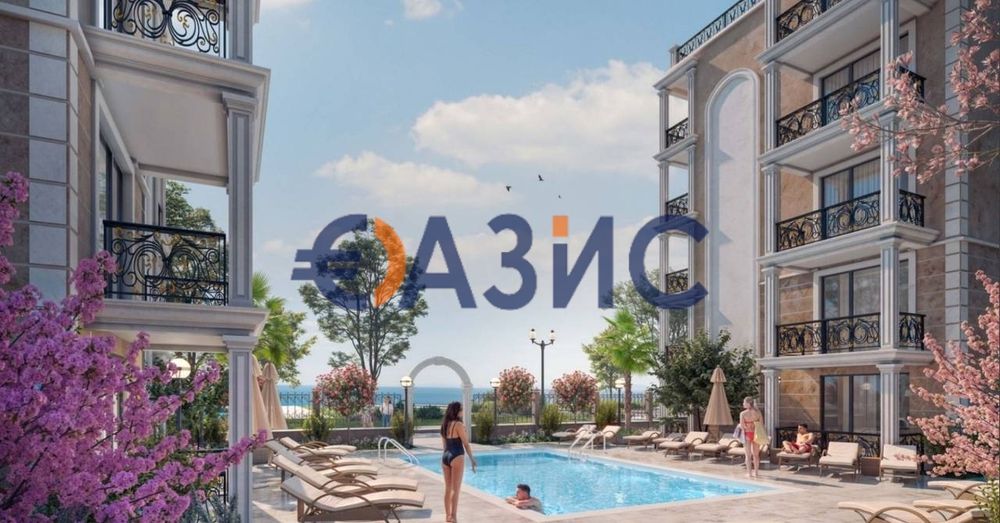 Студио с довършителни работи "до ключ" в елитен комплекс "Сатурн", на 200 м от морето, Свети Влас, 35.09 кв. м, #34190534